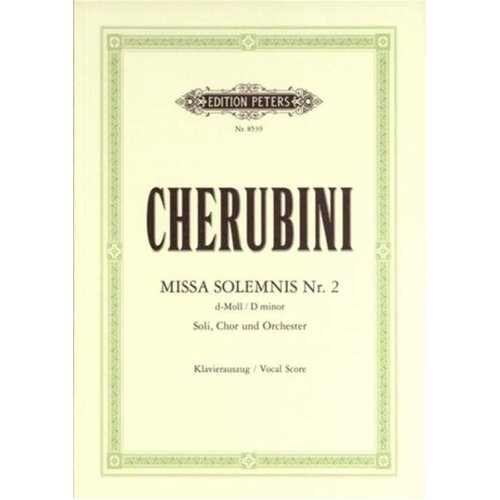 Cherubini - Missa Solemnis No 2 Vocal Score (Softcover Book)
