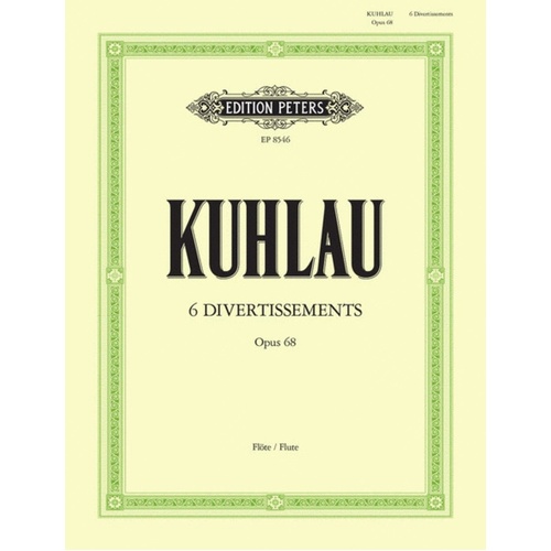 Divertissements 6 Op 68 Flute Solo (Softcover Book)