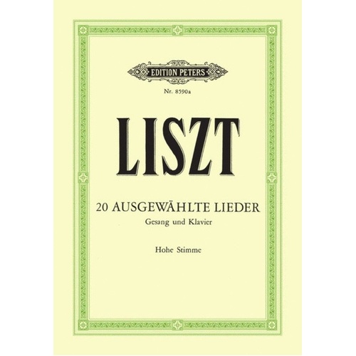 Selected Songs 20 Ed Dalbert High Vocal Score by Franz Liszt