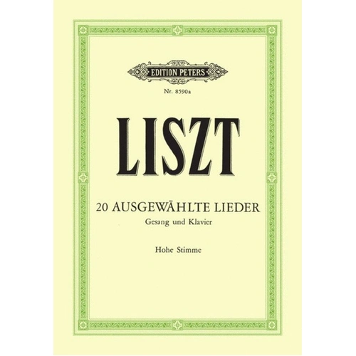 Selected Songs for Voice - 20 Ed Dalbert High, Franz Liszt, Vocal Score, Edition Peters, 1 Page