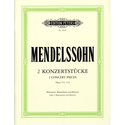2 Concert Pieces Op. 113 & Op. 114 for 2 Clarinets and Piano by Mendelssohn