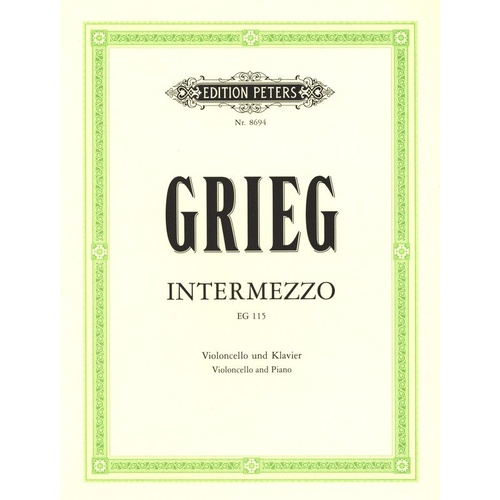 Grieg - Intermezzo for Cello and Piano, Edition Peters, 1 Page