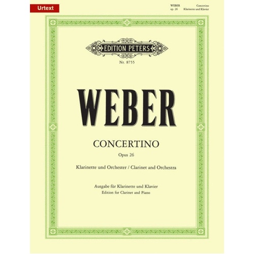 Concertino Op 26 E Flat clarinet/Piano Urtext (Softcover Book)
