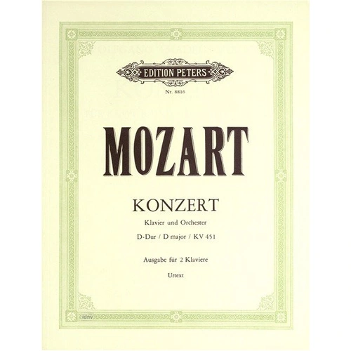 Concerto K. 451 D for 2 Pianos 4 Hands by Wolfgang Amadeus Mozart - Edition Peters