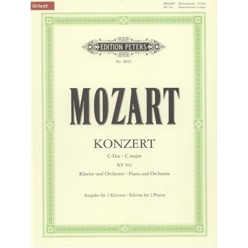 Concerto K 503 C for 2 Pianos 4 Hands by Wolfgang Amadeus Mozart, Edition Peters