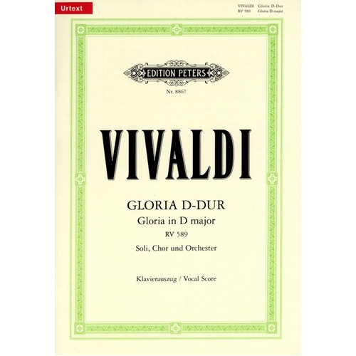 Vivaldi - Gloria in D Major RV 589 Vocal Score by Edition Peters