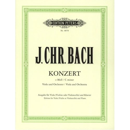JC Bach - Concerto in C Minor for Viola or Cello/Piano, Edition Peters, 1 Page
