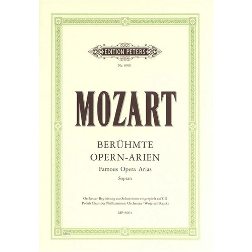 Mozart - Famous Opera Arias for Soprano, Edition Peters, Voice, 1 Page