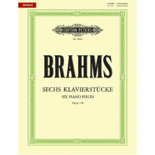 6 Pieces Op. 118 Piano Sheet Music by Johannes Brahms - Edition Peters EP8945