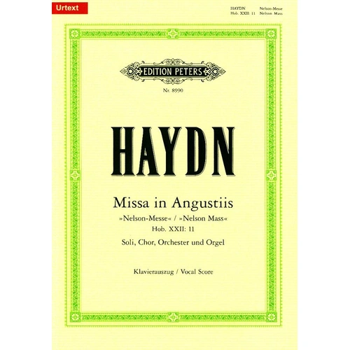 Haydn - Nelson Mass No 3 in D Minor Vocal Score, SATB Chorus, Edition Peters