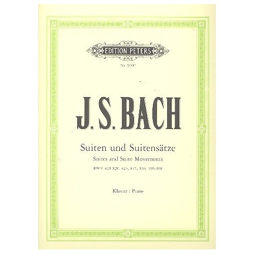 8 Suites And Suite Movements BWV 818-820 for Piano Solo by Johann Sebastian Bach, Edition Peters
