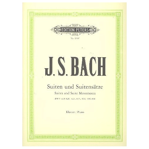 8 Suites And Suite Movements BWV 818-820 for Piano Solo by Johann Sebastian Bach - Edition Peters