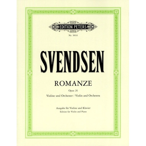 Svendsen Romance in G Major Op. 26 for Violin and Piano - Edition Peters