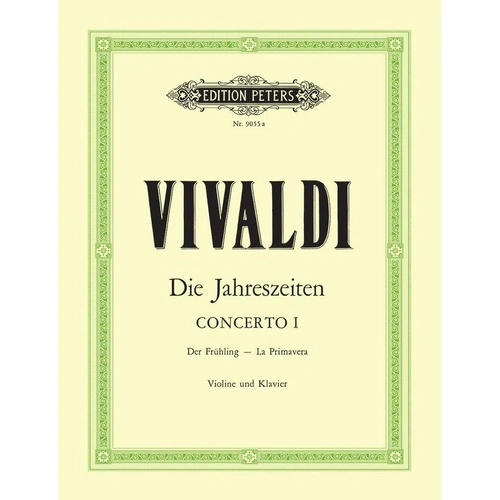 Vivaldi - Four Seasons Spring Concerto Op. 8 No. 1 for Violin and Piano, Edition Peters