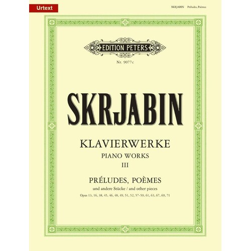 Preludes And Other Pieces Piano Works Vol 3 (Softcover Book)