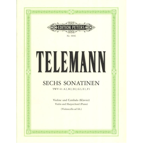 Sonatinas for Violin and Piano by Georg Philipp Telemann, Edition Peters, 6 Sonatinas, 1 page