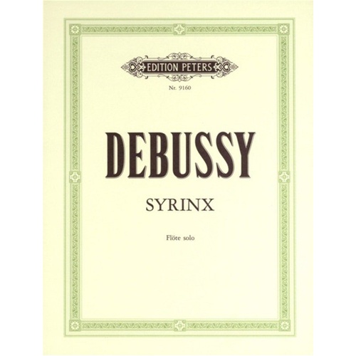 Debussy - Syrinx Flute Solo Urtext Edition Peters