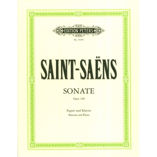 Saint-Saens Sonata Op 168 for Bassoon and Piano, Edition Peters, 1 Page