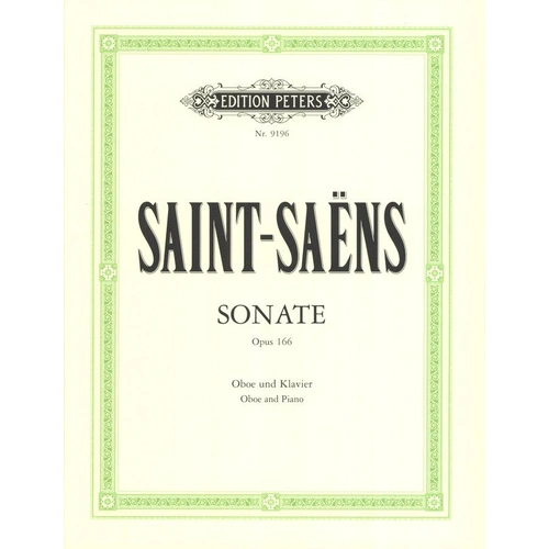 Saint-Saens Sonata Op. 166 for Oboe and Piano Urtext Edition