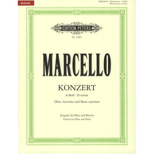 Marcello - Concerto D Minor for Oboe and Piano Urtext Edition