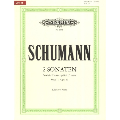 Schumann Sonatas Op. 11 F# Minor & Op. 22 G Minor for Piano Solo, Edition Peters
