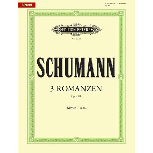 Schumann - 3 Romances Op 28 Piano Urtext (Softcover Book)