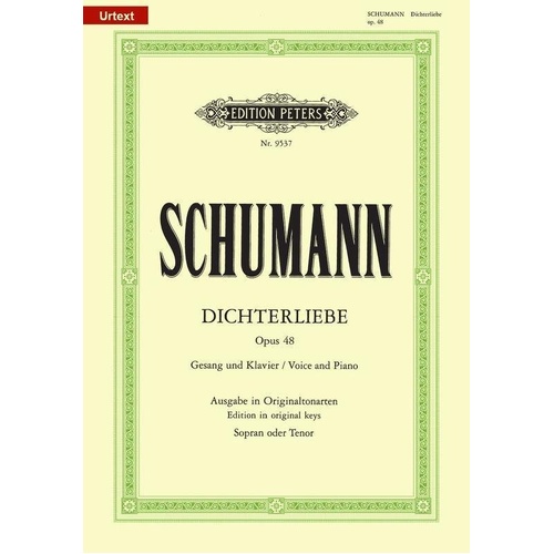 Schumann - Dichterliebe Op 48 for High Voice, 44 Pages, Edition Peters