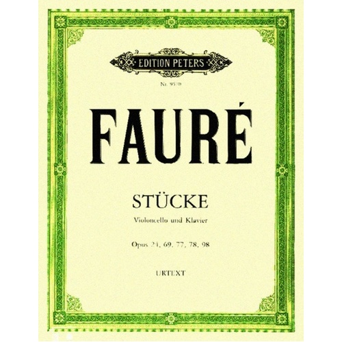 Faure - Pieces for Cello and Piano, Edition Peters, 1 Page