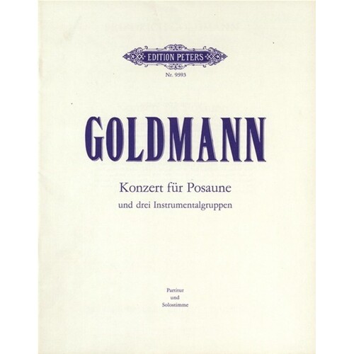 Goldmann - Trombone Concerto Score/Solo Part (Music Score) Book