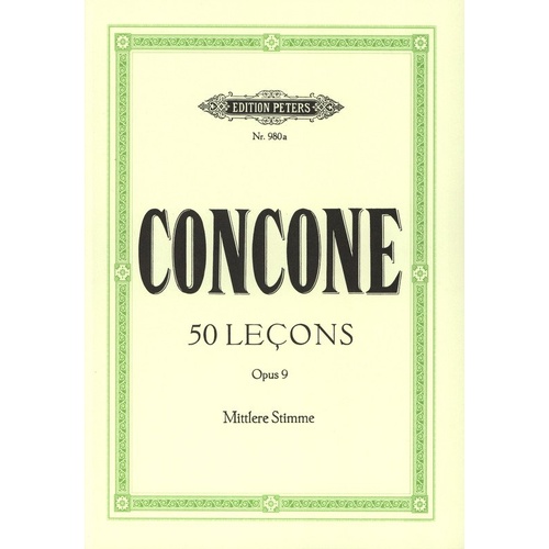 Concone - 50 Lessons Op. 9 for Medium Voice, Edition Peters, 1 Page