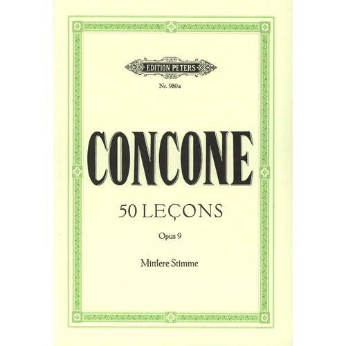Concone - 50 Lessons Op. 9 for Medium Voice by Giuseppe Concone