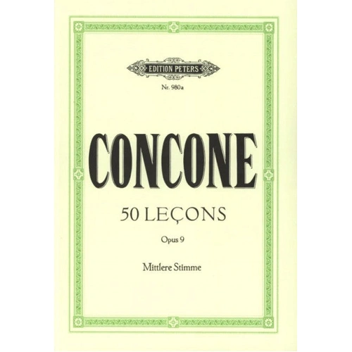 50 Lecons Op 9 for Medium Voice/Piano - Concone Giuseppe - Peters EP980A