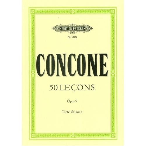 Concone 50 Lessons Op. 9 for Low Voice, Edition Peters, 1 Page, Vocal Instruction