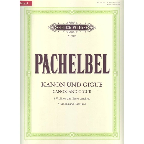 Canon and Gigue D Major for Violin and Piano by Johann Pachelbel, Edition Peters, 1 Page