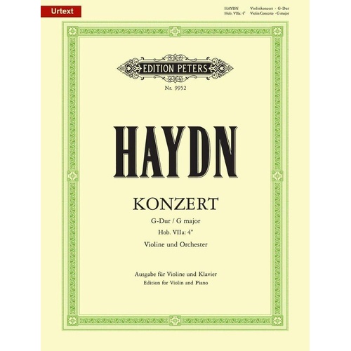 Haydn - Concerto No. 2 Hob. 7A No. 4 G Major for Violin and Piano