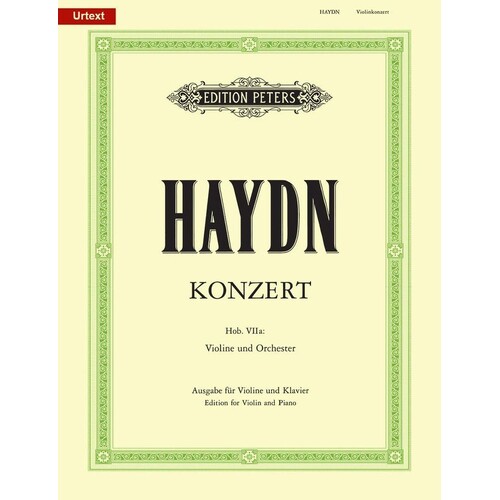 Haydn - Concerto In A Hob 7A No 3 Violin/Piano (Softcover Book)