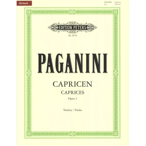 Paganini - 24 Caprices Op. 1 Violin Solo Urtext Edition Peters