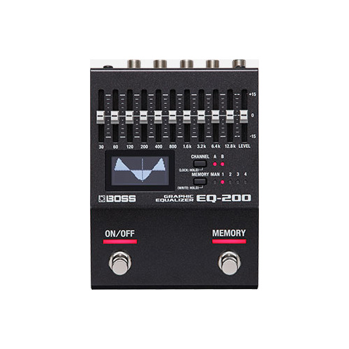 BOSS EQ-200 Graphic Equalizer - 200 Series Compact Pedal with Memory, Multi-Function Switches & Intuitive Controls