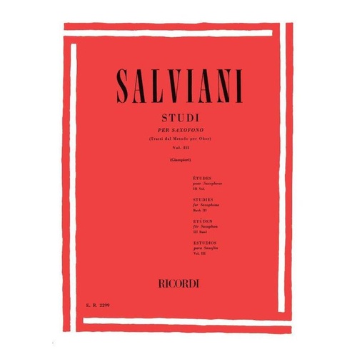 Studies For Saxophone Book 3 Book