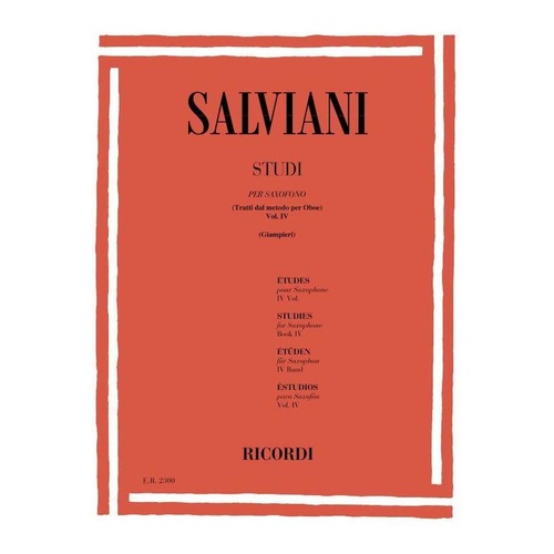 Studies For Saxophone Book 4 Book