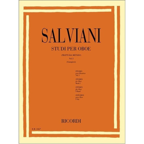 Salviani - Studies for Oboe Vol 1 by Ricordi