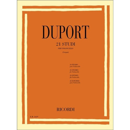 21 Studies For Cello Book