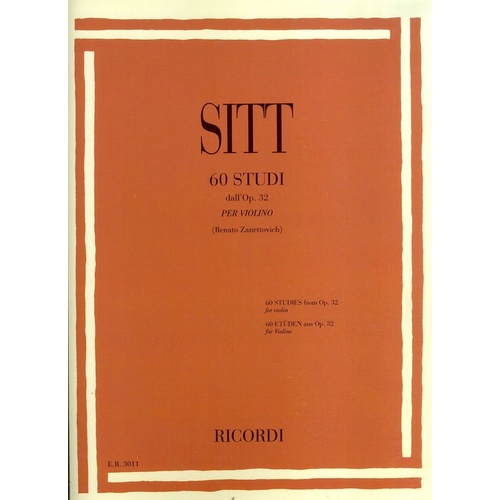 Sitt - 100 Studies Op 32 Book 2 20 Studies 2nd 3rd 4th 5th Violin Book