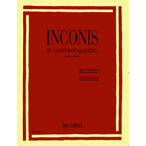 Inconis - The Contrabassoon History And Technique (Softcover Book)
