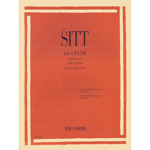 60 Studies from Op. 32 for Violin by Hans Sitt, Ricordi Publisher