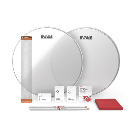 Evans 14" UV1 Snare Drum Tune Up Kit with Snareside 300 and ProMark Drumsticks (EVA-ESTUK14UV11)
