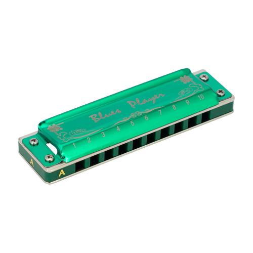 East Top PRO20 10 Hole Harmonica in A with Brass Reed Plate and Stainless Steel Cover