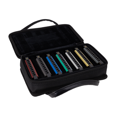 East Top Set of 7 Blues Harmonicas with Case - Diatonic, Portable Design, Gift-Ready Packaging, Includes Keys A-G