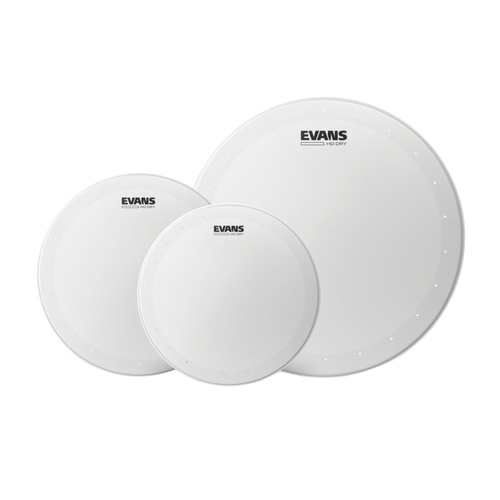 Evans Genera HD Dry 10" 12" 16" Tom Drumhead Pack