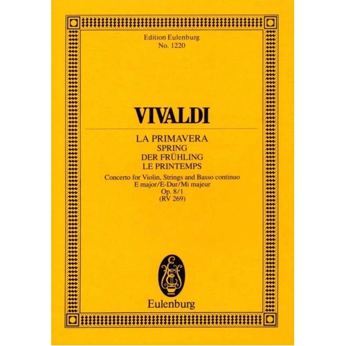 Vivaldi - Four Seasons Op. 8/1 RV 269 / PV 241 Study Score - Eulenburg, 35 Pages
